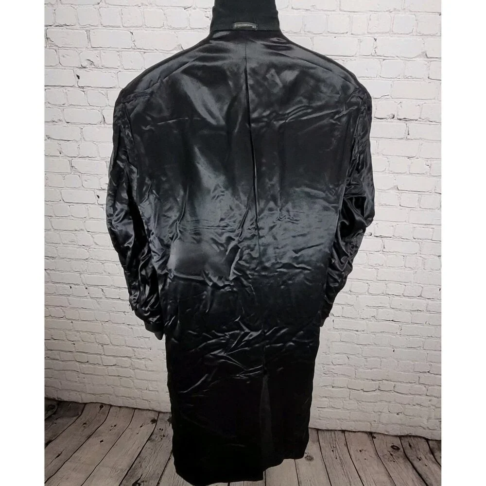 Joseph & Lyman Black 100% Cashmere Classic Buttoned Over Coat Size Large L